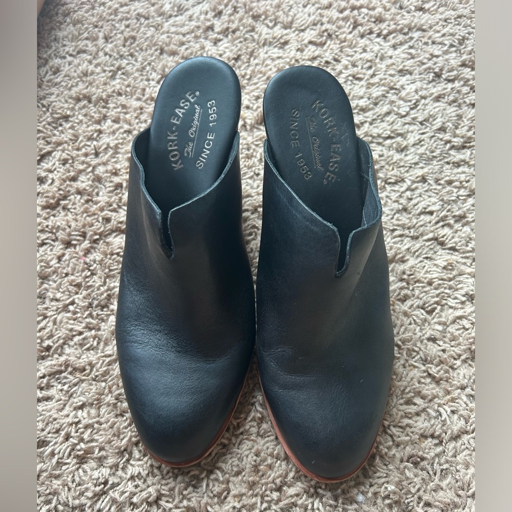 Kork-Ease Black Leather Wedge Loafers - Picture 9 of 12